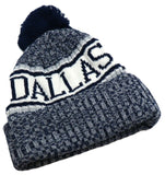 Dallas Headlines Lined Cuffed Pom Knit Beanie