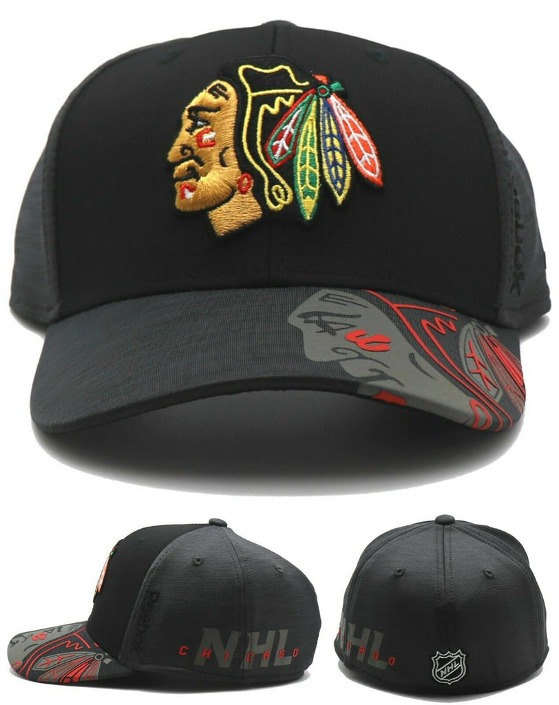Chicago Blackhawks Reebok Center Ice Locker Room Flex Hat - Black