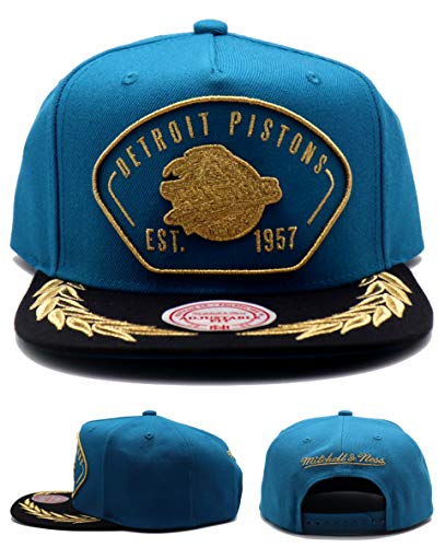 Detroit Pistons 50th Anniversary Carbon Cabernet Fitted Hat by NBA x  Mitchell And Ness