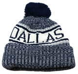 Dallas Headlines Lined Cuffed Pom Knit Beanie