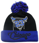 Chicago Greatest 23 Bull Drip Cuffed Pom Beanie