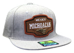 Mexico Headlines Michoacán Leather Patch Snapback Hat